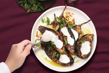 Persian food with eggplant