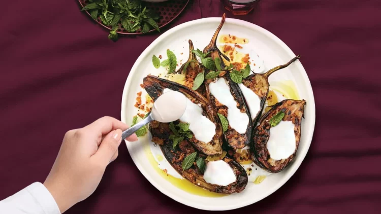 Persian food with eggplant