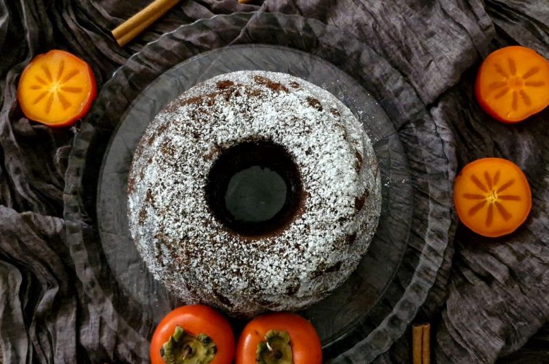 Easy Persimmon Cake with Walnuts