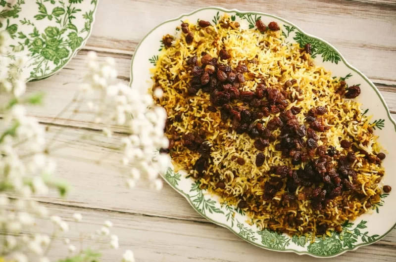 Persian Lentil Rice with Ground Meat and Raisins