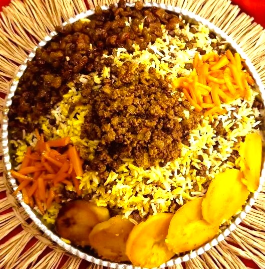 Persian Lentil Rice with Ground Meat and Raisins