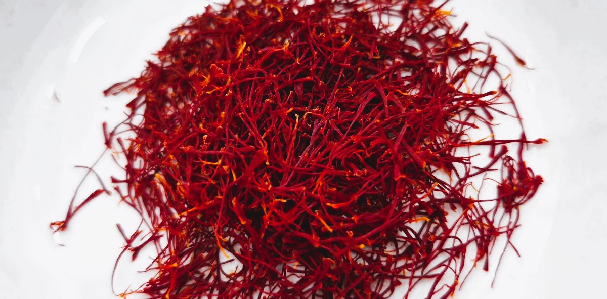 Dried Persian saffron threads used for making aromatic saffron rice