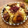 Zereshk Polo Ba Morgh with saffron rice and barberries